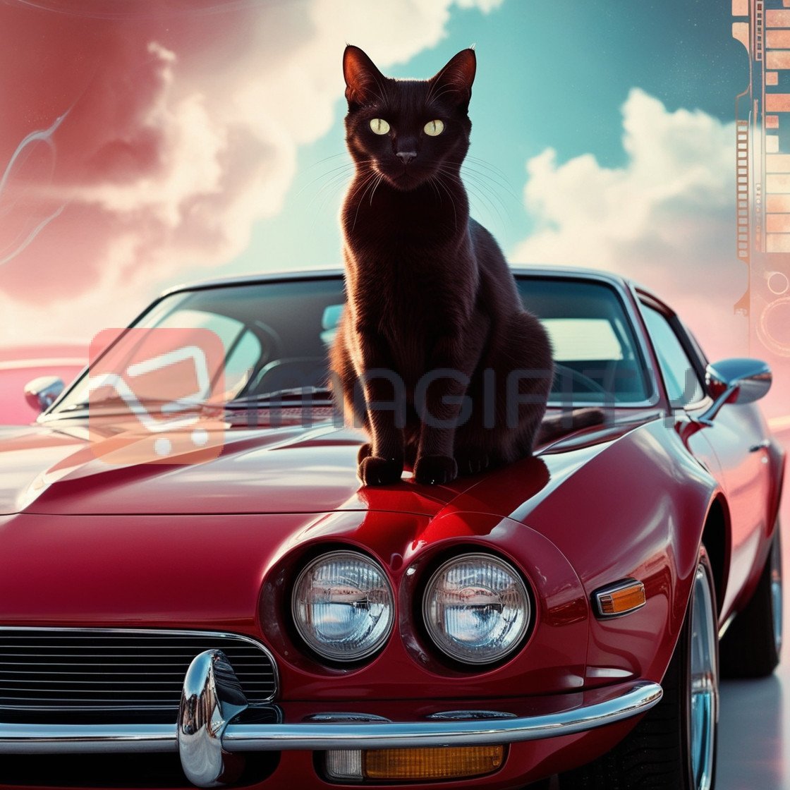 Cat on the car