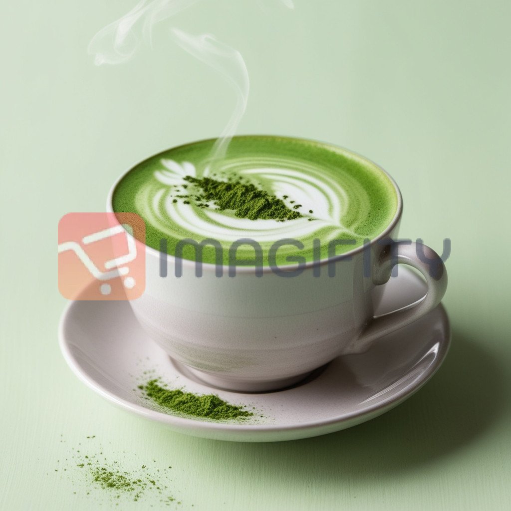 Delicious Matcha Latte with a creamy swirl