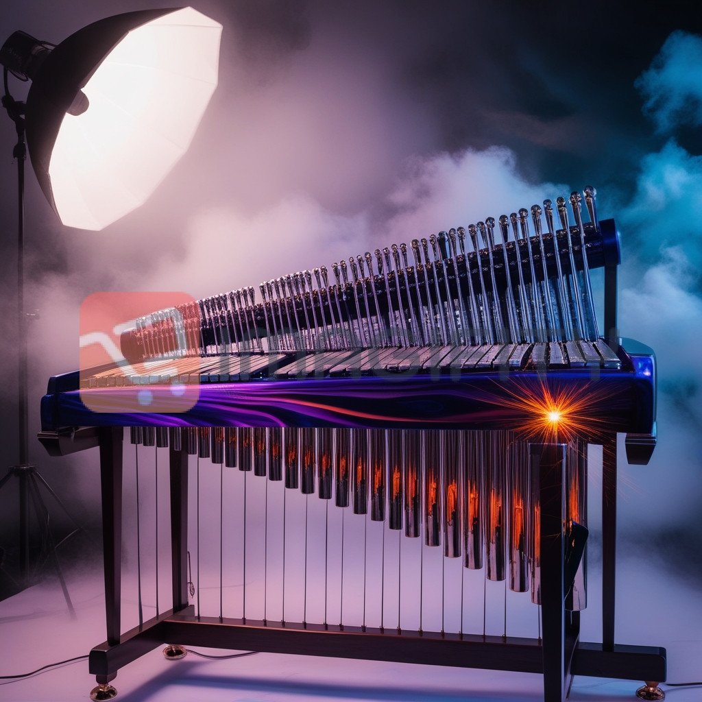 Vibraphone with a modern and dramatic lighting setup